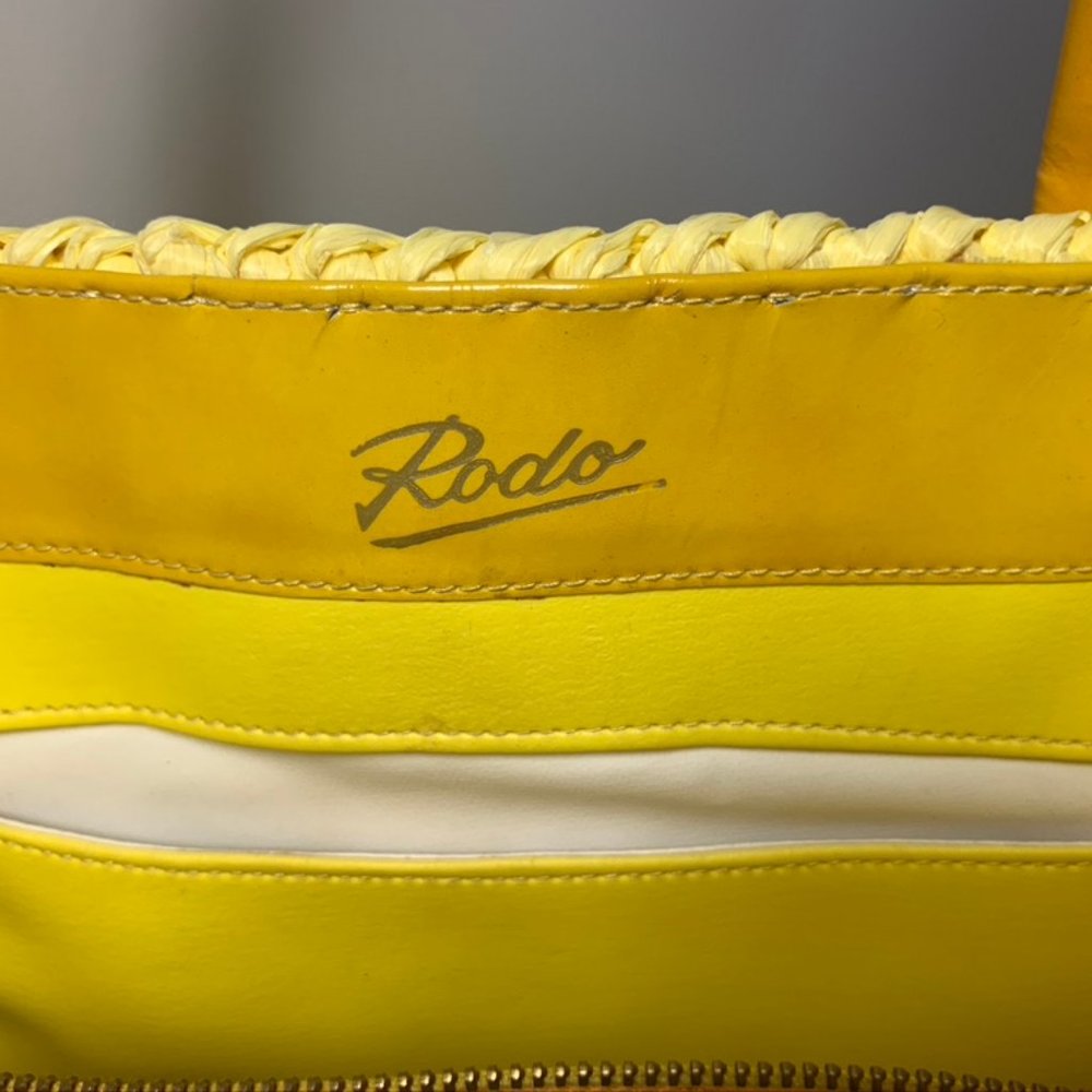 Vintage Italian Rodo Leather Raffia Purse … - Picture 9 of 11